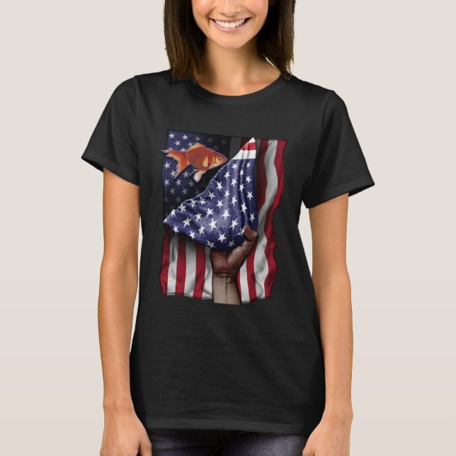Camiseta Day Of Independence US Flag Goldfish (Frente)