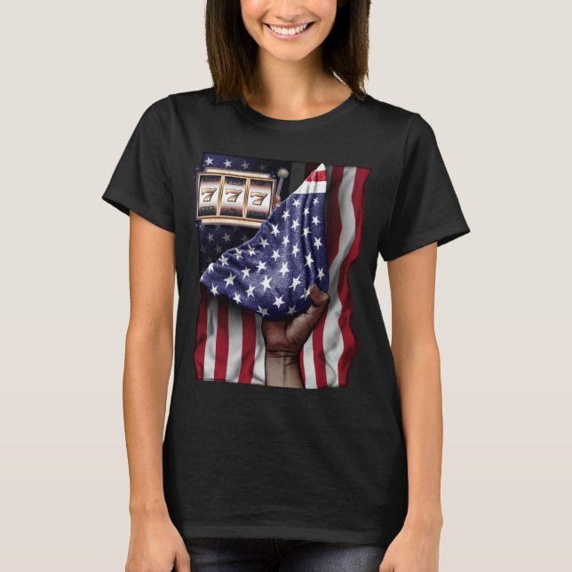 Camiseta Day Of Independence US Flag Slot Machine (Frente)