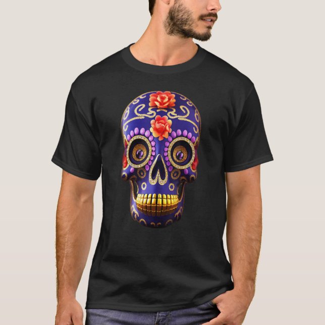 Camiseta Day Of The Dead Dia De Los Muertos calavera sugar  (Frente)