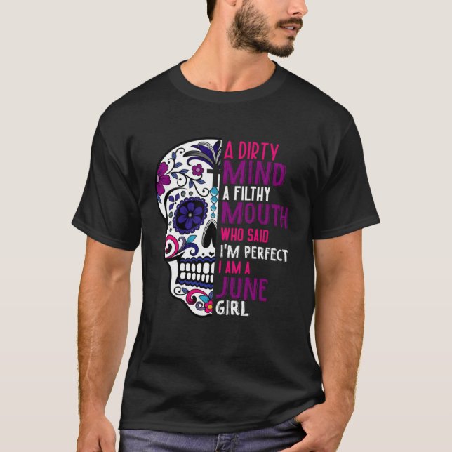Camiseta Day Of The Dead Sugar Skull  June GIrl Womens (Frente)