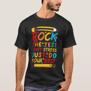 Camiseta Day Rock The Test Engraçado Professora Teste Estud