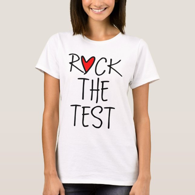 Camiseta Day Rock The Test Teacher Testing Day Engraçado Pr (Frente)