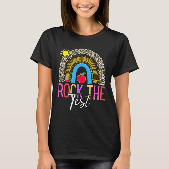 Camiseta Day Rock The Test Teacher Testing Day Leopardo Rai (Frente)