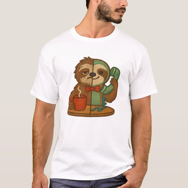 Camiseta Day-to-Night Sloth Glow-Up Patch � Embroidered Tra (Frente)