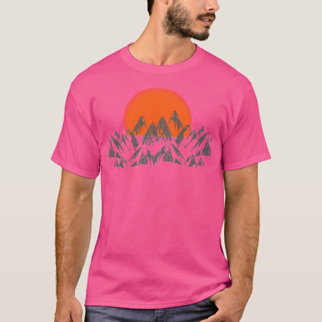 Camiseta Daybreak Com Montanhas Populares Designs Da Nature (Frente)