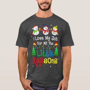 Camiseta Daycare Teacher Christmas Eu Adoro Meu Trabalho Pa