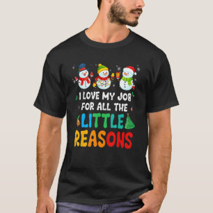 Camiseta Daycare Teacher Christmas Eu Adoro Meu Trabalho Pa