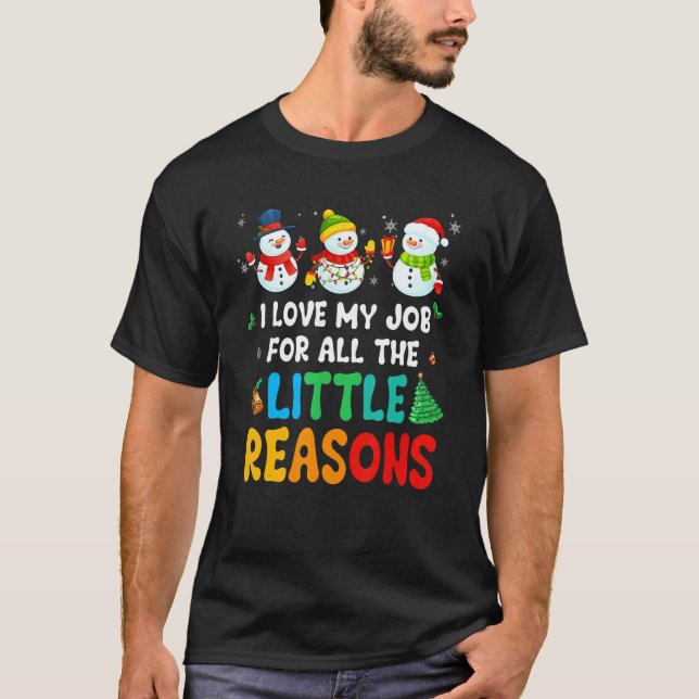 Camiseta Daycare Teacher Christmas I Love My Job For All Th (Frente)