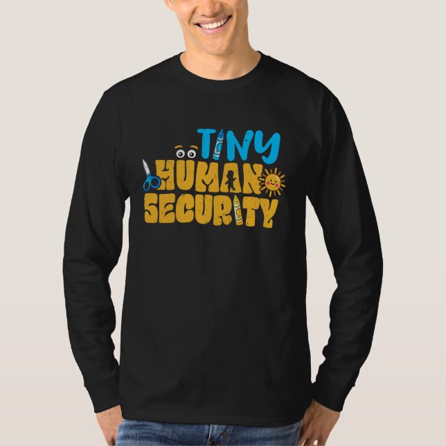 Camiseta Daycare Tiny Human Security Preschool Teacher PreK (Frente)