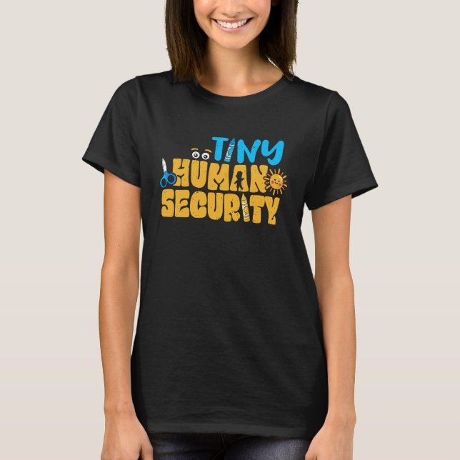 Camiseta Daycare Tiny Human Security Preschool Teacher PreK (Frente)