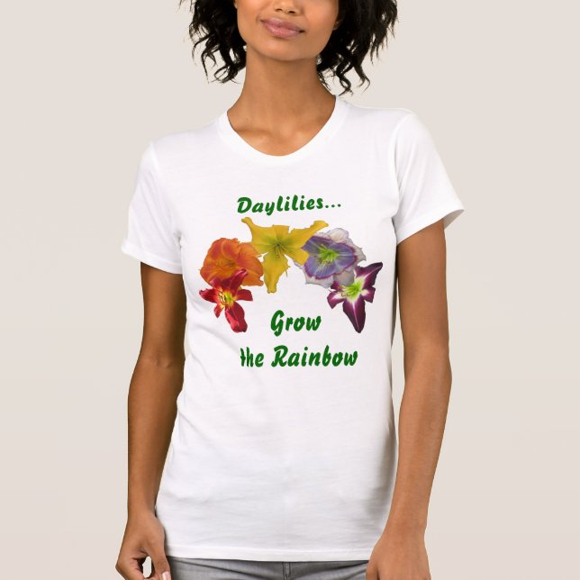 Camiseta Daylily Cultiva o Arco-íris (Frente)