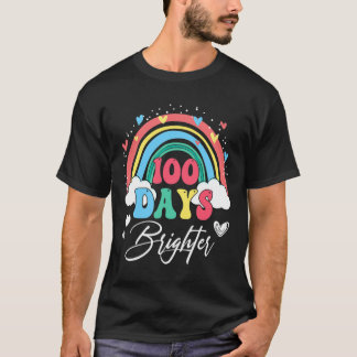 Camiseta Days Brighter Rainbow Teacher Student 100º Dia Sc