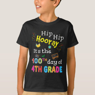 Camiseta Days Of School Gift For Kids Boys 4th Grade Teache