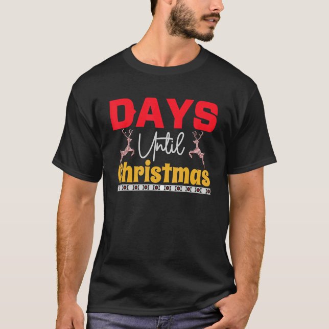 Camiseta Days until Christmas Santa Hat Xmas PJ costume (Frente)