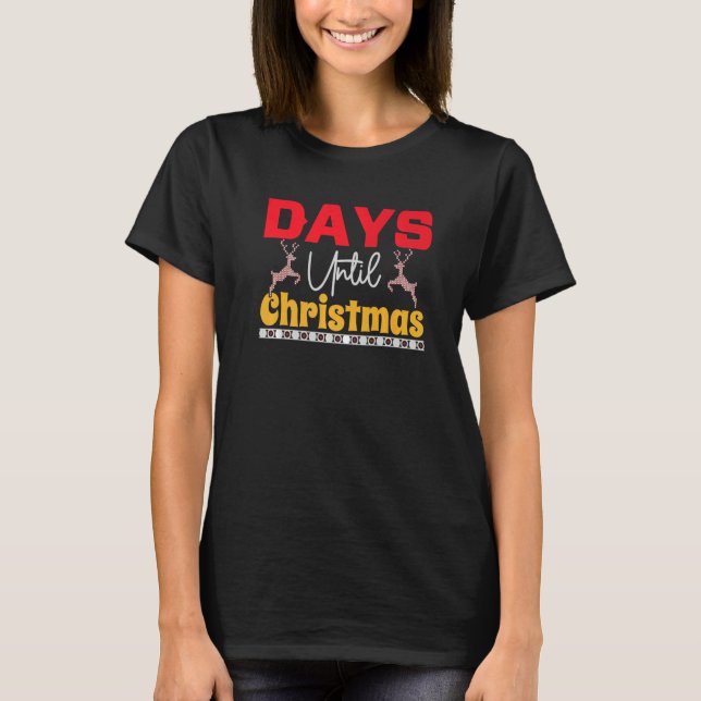 Camiseta Days until Christmas Santa Hat Xmas PJ costume   (Frente)