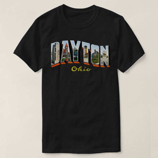 Camiseta Dayton Ohio OH USA Vintage Retro Souvenir (Frente do Design)