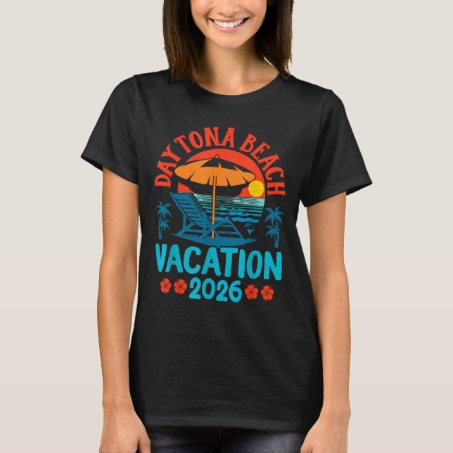 Camiseta Daytona Beach Florida 2026 Family Vacation Summer  (Frente)