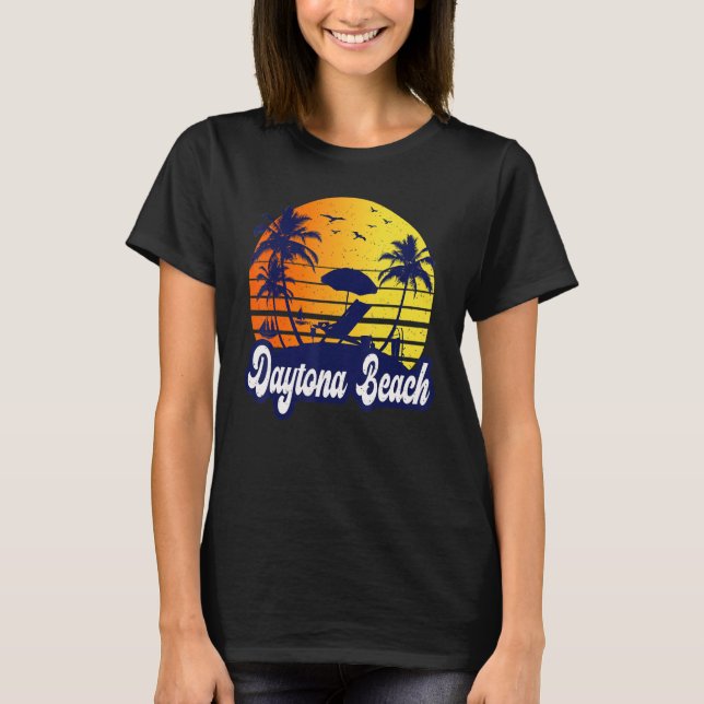 Camiseta Daytona Beach Florida Sunset Beach Retro (Frente)