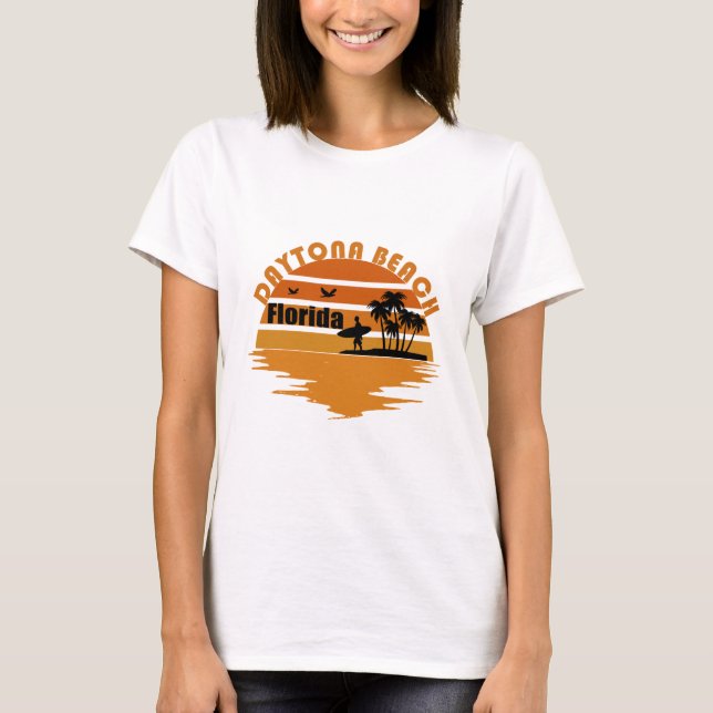 Camiseta Daytona praia vintage sunset retro paisagem (Frente)