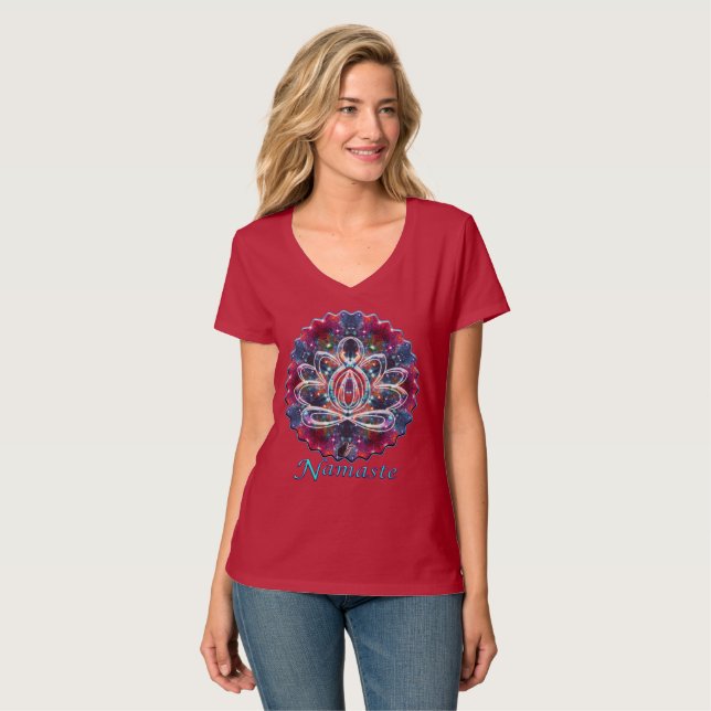 Camiseta Dazzling Zen Lotus Namaste (Frente Completa)