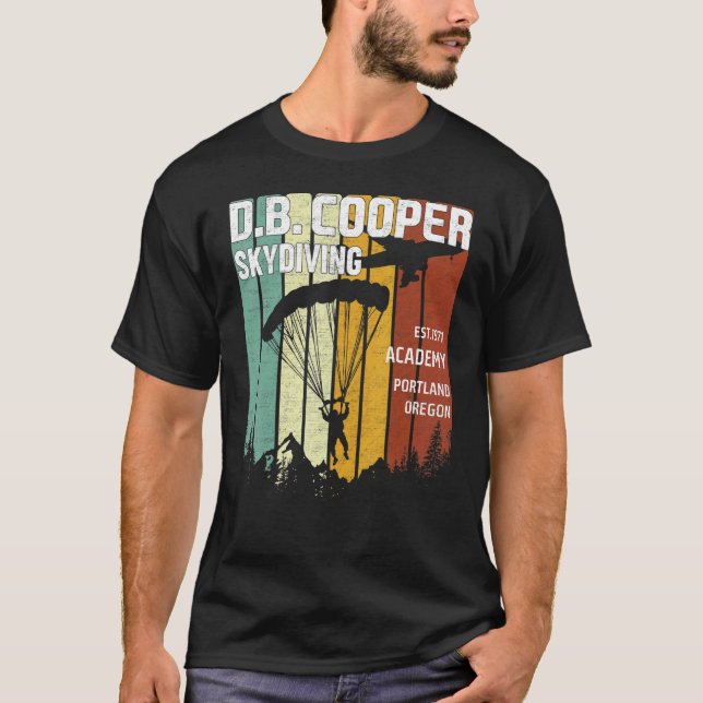 Camiseta Db Cooper Para A Academia De Skydiving Masculina (Frente)