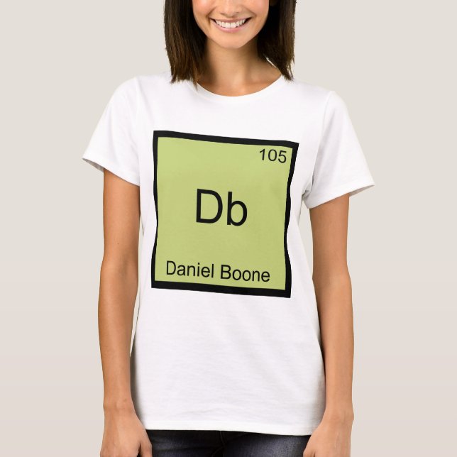 Camiseta Db - Daniel Boone Símbolo de Elemento Químico Dive (Frente)