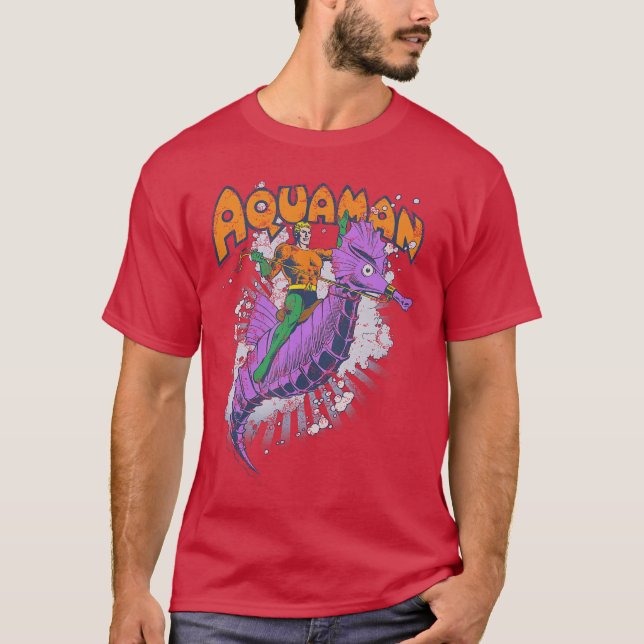Camiseta DC Comics Aquaman Ride Free UniseAdults Blue Small (Frente)