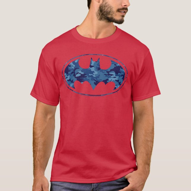 Camiseta DC Comics Batman Blue Camo Logo (Frente)