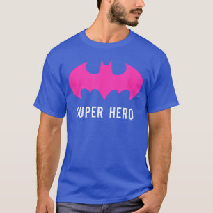 Camiseta DC Comics Batman Super Herói Neon Rosa Símbolo do