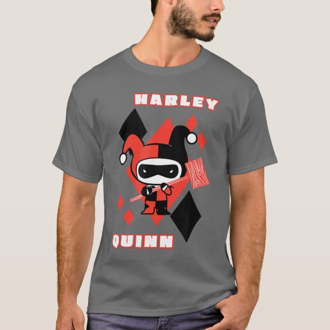 Camiseta DC Comics Harley Quinn Chibi Diamond Portrait Logo (Frente)