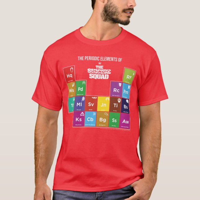 Camiseta DC Comics Suicide Squad Periodic Elements friends (Frente)