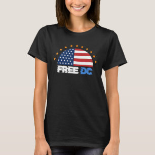 Camiseta DC Livre - Design de Protesto de Bandeira American