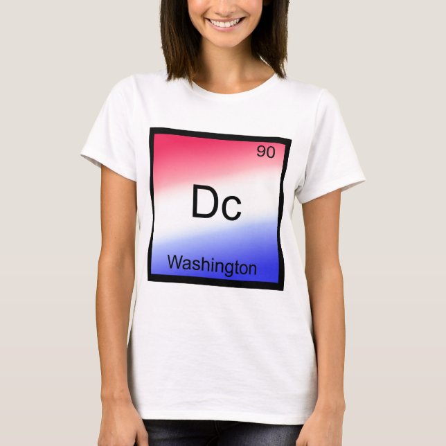 Camiseta Dc - Washington, Símbolo do Elemento Químico (Frente)