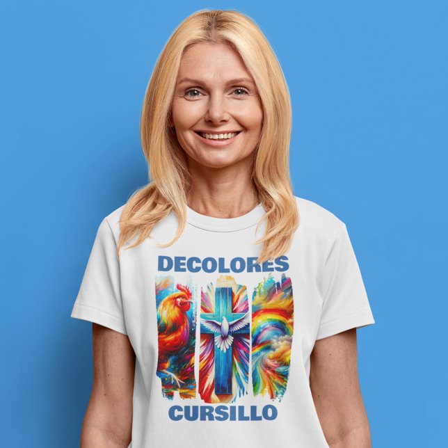 Camiseta DColores Cursillo Brush Sroke Rooster Dove (Criador carregado)