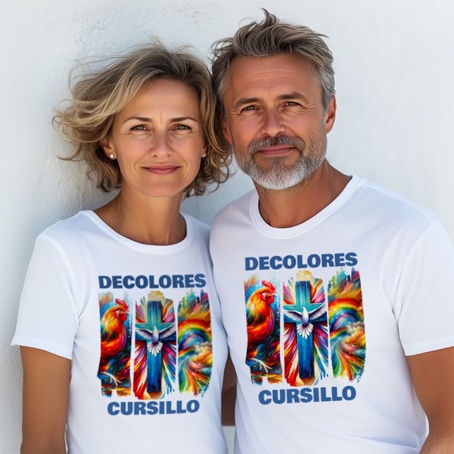 Camiseta DColores Cursillo Brush Sroke Rooster Dove (Criador carregado)