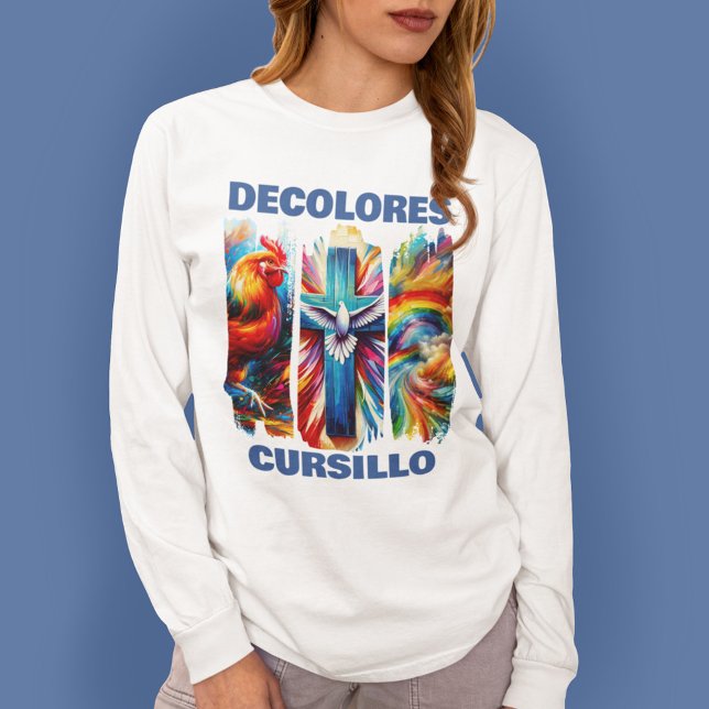 Camiseta DColores Cursillo Brush Sroke Rooster Dove (Criador carregado)