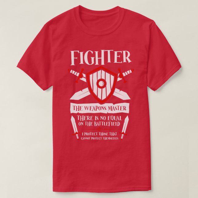 Camiseta DD FIGHTER Classe Dungeons Dragões (Frente do Design)