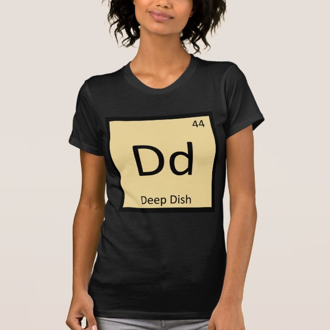 Camiseta Dd - Símbolo de Mesa Periódico de Química de Dish  (Frente)