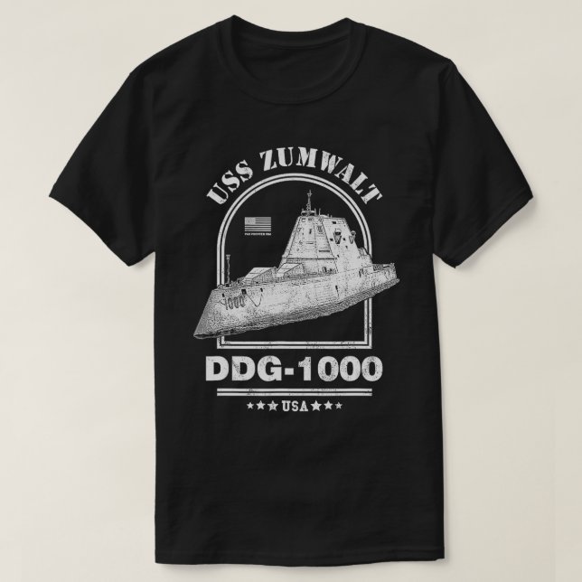 Camiseta DDG1000 USS Zumwalt  (Frente do Design)