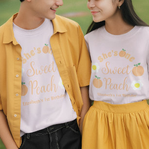 Camiseta de 1º Aniversário Sweet Peach