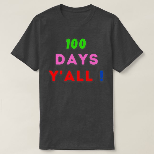 Camiseta de 100 dias Yx27all Professor ou Estudante 100th D (Frente do Design)