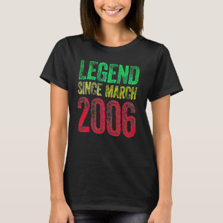 Camiseta de 16 Anos de Idade Nasceu em Março 16 An