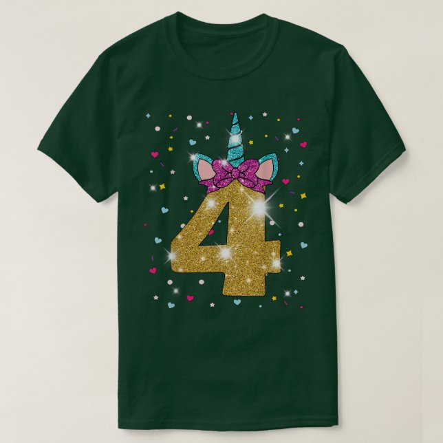 Camiseta de 4 Anos da Unicórn (Frente do Design)