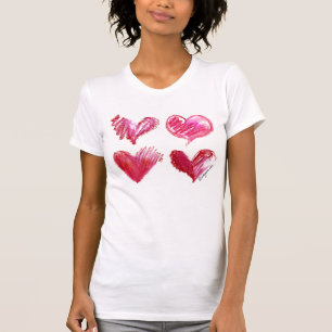 Camiseta de 4 corações do amor