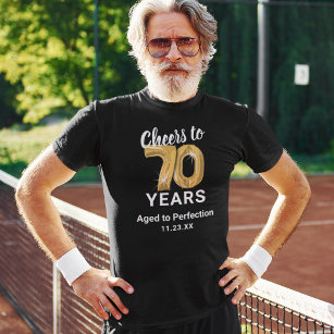 Camiseta de 70 de Aniversário com Idade para Perfe