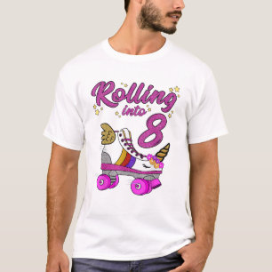 Camiseta de 8º Aniversário Unicórnio Patins Ska