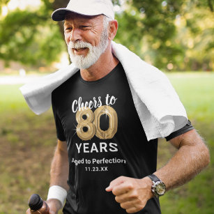 Camiseta de 80 de Aniversário com Idade para Perfe