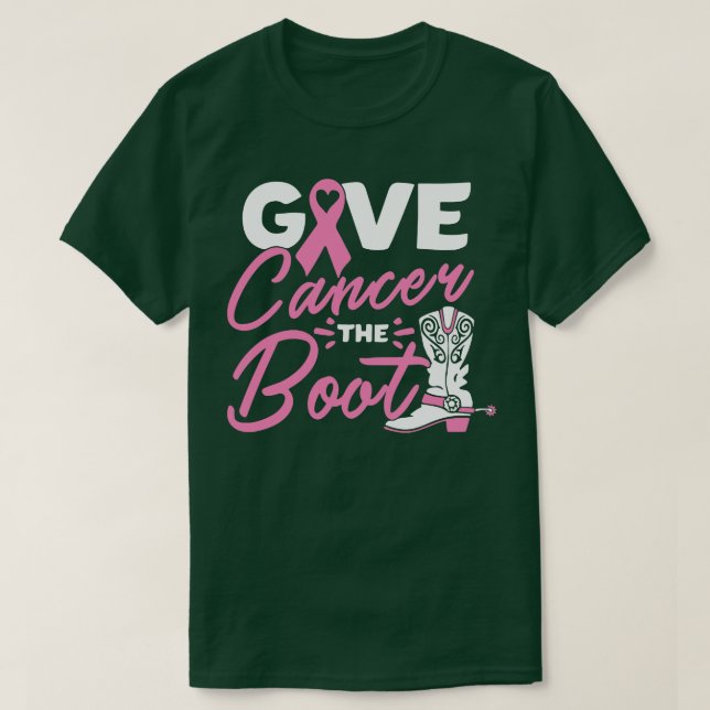 Camiseta Dê a Boot Warrior Boot Pink Ribbon Women 2 (Frente do Design)