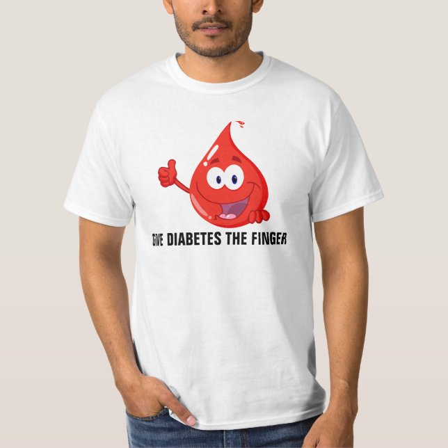Camiseta Dê a diabetes o dedo (Frente)
