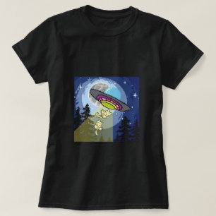 Camiseta de Abdução de Gato por OVNI Retro Arte